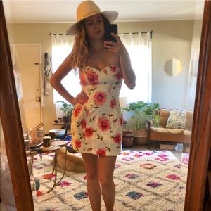 Topshop Strapless Floral Mini Sundress Casual size Small